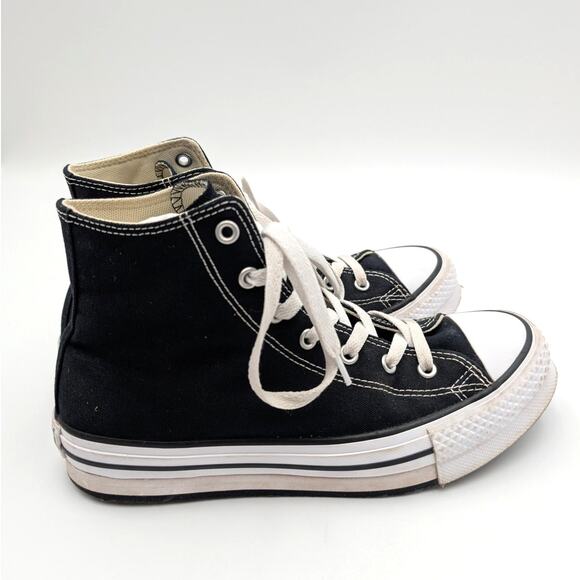 Converse Chuck Taylor All Star Canvas Platform High Top Shoes Kids Black US5.5 - Picture 3 of 14